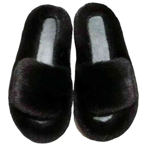 nxy slippers new style ladies 100% mink casual flat shoes home natural real mink fur women outdoor 220127, Black
nxy slippers new style ladies 100% mink casual flat shoes home natural real mink fur women outdoor 220127, Black