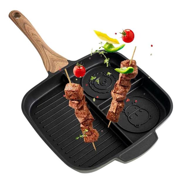multifunctional three grid frying pan non-stick square grill steak fry pans striped breakfast pot cartoon
multifunctional three grid frying pan non-stick square grill steak fry pans striped breakfast pot cartoon