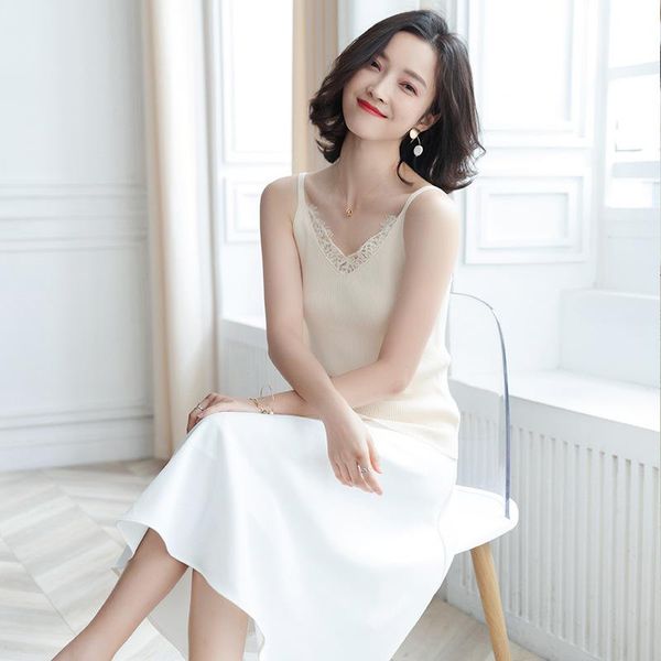 women's sweaters 2021 lace knit camisole for women wearing a bottoming shirt carefully machine slim v neck short paragraph, White;black
women's sweaters 2021 lace knit camisole for women wearing a bottoming shirt carefully machine slim v neck short paragraph, White;black