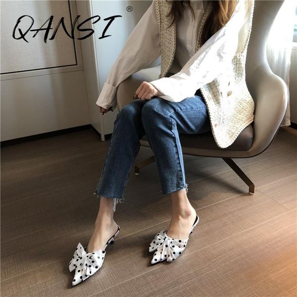 slippers fashion polka-dots women's party point toe woman stiletto satin bowknot mules 2021, Black
slippers fashion polka-dots women's party point toe woman stiletto satin bowknot mules 2021, Black