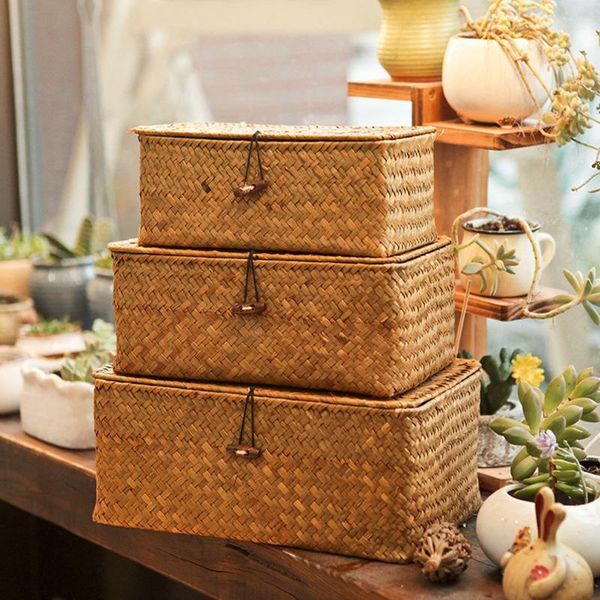 storage baskets seaweed hand-woven box desksundries clothes basket finishing with lid
storage baskets seaweed hand-woven box desksundries clothes basket finishing with lid