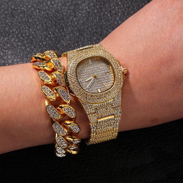 earrings & necklace luxury hip hop stylish watch bracelet combo set 1 miami cuban chain iced out rhinestones cz bling men rapper jewelry, Silver
earrings & necklace luxury hip hop stylish watch bracelet combo set 1 miami cuban chain iced out rhinestones cz bling men rapper jewelry, Silver