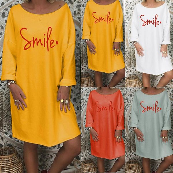 casual dresses fashion winter women's long sleeve o-neck letter print loose beach dress women korea style, Black;gray