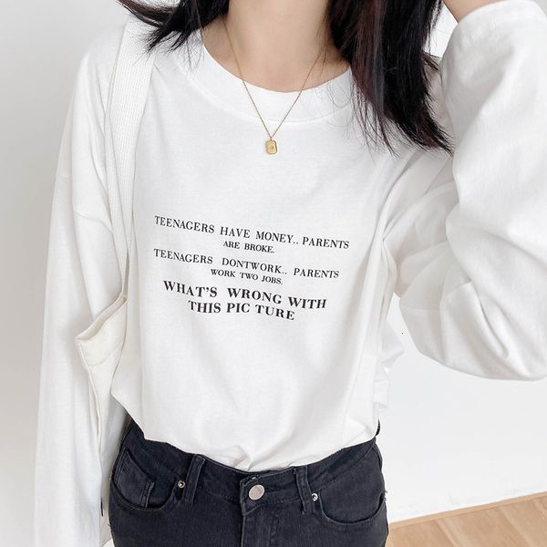 women's t-shirt letter print long sleeve cotton t-shirts women round collar loose casual oversized basic t-shirt autumn black, White
women's t-shirt letter print long sleeve cotton t-shirts women round collar loose casual oversized basic t-shirt autumn black, White