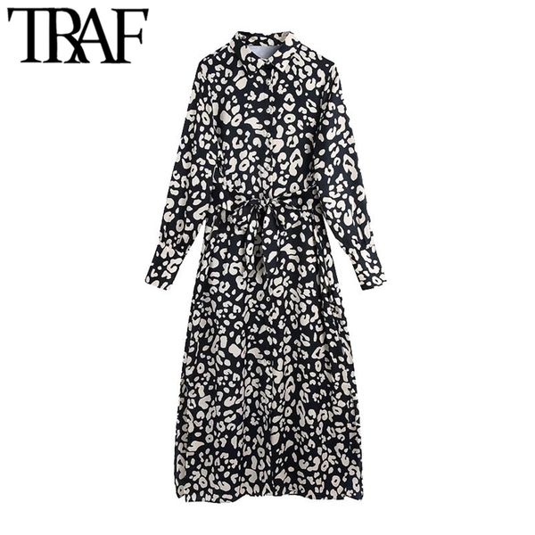 women chic fashion with belt animal print midi dress vintage long sleeve side vents hem female dresses vestidos 210507, Black;gray
women chic fashion with belt animal print midi dress vintage long sleeve side vents hem female dresses vestidos 210507, Black;gray