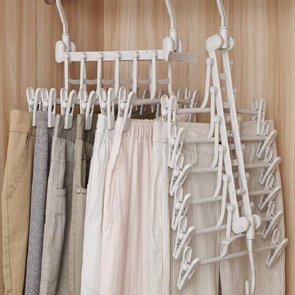 hangers & racks multi - function double hook magic pants rack adjustable rotating folding layer clothes hanger storage skid support
hangers & racks multi - function double hook magic pants rack adjustable rotating folding layer clothes hanger storage skid support