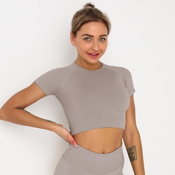 yoga outfit seamless knitted fitness sports wear short-sleeved running tights workout shirts for women
yoga outfit seamless knitted fitness sports wear short-sleeved running tights workout shirts for women