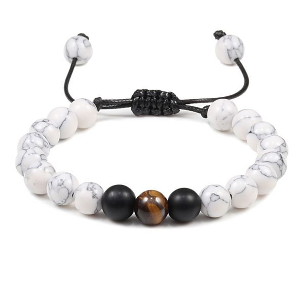 classic natural stone howlite beads bracelet men women braided bracelets bangles handmade yoga jewelry friend gift, Black
classic natural stone howlite beads bracelet men women braided bracelets bangles handmade yoga jewelry friend gift, Black