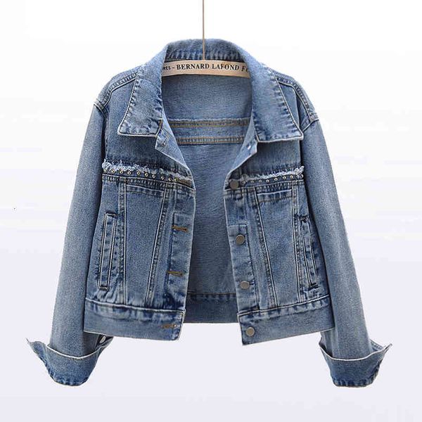 jacket 2021 spring autumn vintage rivet jeans women korean outerwear long sleeve casual slim short blue denim jacket coat female, Black;brown
jacket 2021 spring autumn vintage rivet jeans women korean outerwear long sleeve casual slim short blue denim jacket coat female, Black;brown