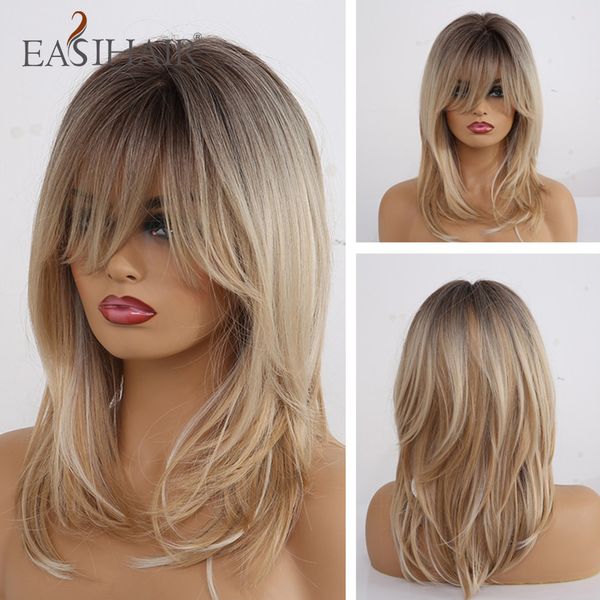 medium length wavy synthetic wigs for black women ombre brown blonde wigs with bangs heat resistant cosplay wigs natura
medium length wavy synthetic wigs for black women ombre brown blonde wigs with bangs heat resistant cosplay wigs natura