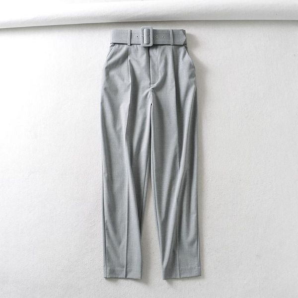 women's pants & capris 2021 women fashion grey harem chic office business trousers female zipper sashes pantalones mujer p617, Black;white
women's pants & capris 2021 women fashion grey harem chic office business trousers female zipper sashes pantalones mujer p617, Black;white