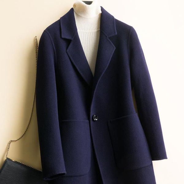 women's trench coats navy blue double-sided cashmere coat medium and long slim fitting work clothes sales professional wear, Tan;black
women's trench coats navy blue double-sided cashmere coat medium and long slim fitting work clothes sales professional wear, Tan;black