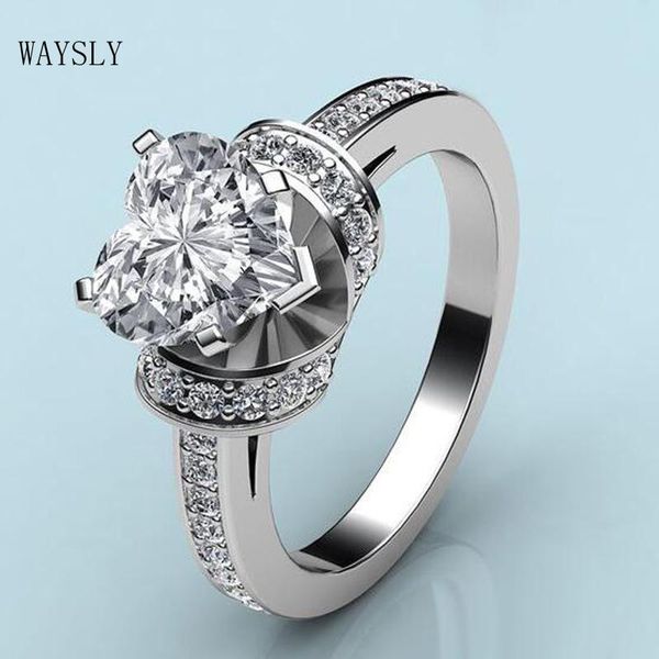 wedding rings waysly silver plated engagement for women shining large cubic zircon heart-shaped ring luxury crystal jewelry, Slivery;golden
wedding rings waysly silver plated engagement for women shining large cubic zircon heart-shaped ring luxury crystal jewelry, Slivery;golden