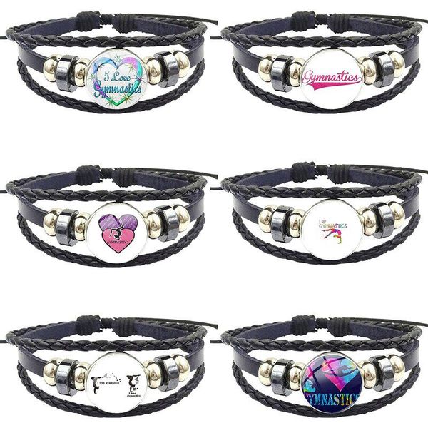 charm bracelets for women handmade girls brand jewelry with glass caochon black leather bracelet bangle i love gymnastics, Golden;silver
charm bracelets for women handmade girls brand jewelry with glass caochon black leather bracelet bangle i love gymnastics, Golden;silver