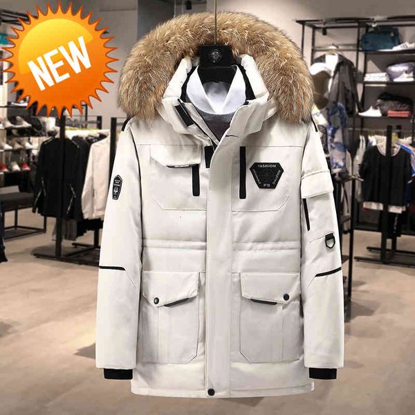 2021 winter men korean white duck down jacket thick warm streetwear fur collar hooded parka overcoat male windbreaker/outer wear, Black
2021 winter men korean white duck down jacket thick warm streetwear fur collar hooded parka overcoat male windbreaker/outer wear, Black