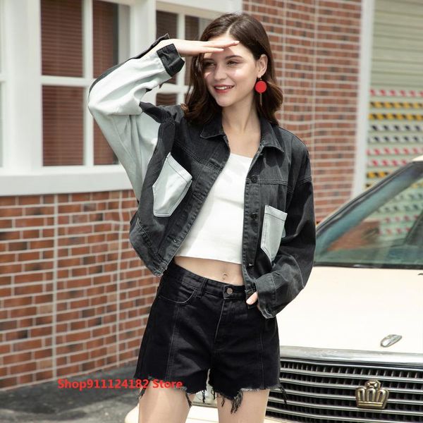 spring women's letter printed denim jacket loose and thin short trend jackets, Black;brown
spring women's letter printed denim jacket loose and thin short trend jackets, Black;brown