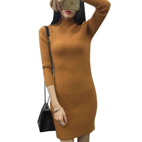 casual dresses women sweater dress autumn winter solid bodycon turtleneck knitted lady sheath package hip bottoming vestidos ab603, Black;gray
casual dresses women sweater dress autumn winter solid bodycon turtleneck knitted lady sheath package hip bottoming vestidos ab603, Black;gray