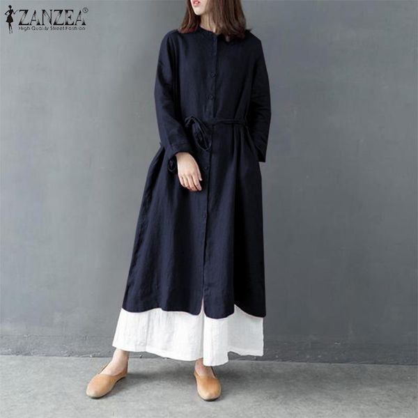 retro solid shirt dress women's autumn sundress zanzea 2021 casual button maxi vestidos female robe belted plus size 5xl dresses, Black;gray
retro solid shirt dress women's autumn sundress zanzea 2021 casual button maxi vestidos female robe belted plus size 5xl dresses, Black;gray