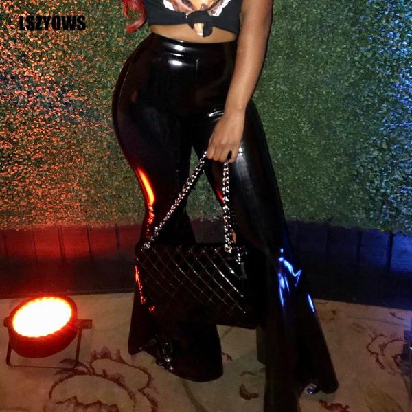 black pu faux leather pants women slim casual high waist flare female skinny party club trousers plus size streetwear women's & capris, Black;white
black pu faux leather pants women slim casual high waist flare female skinny party club trousers plus size streetwear women's & capris, Black;white