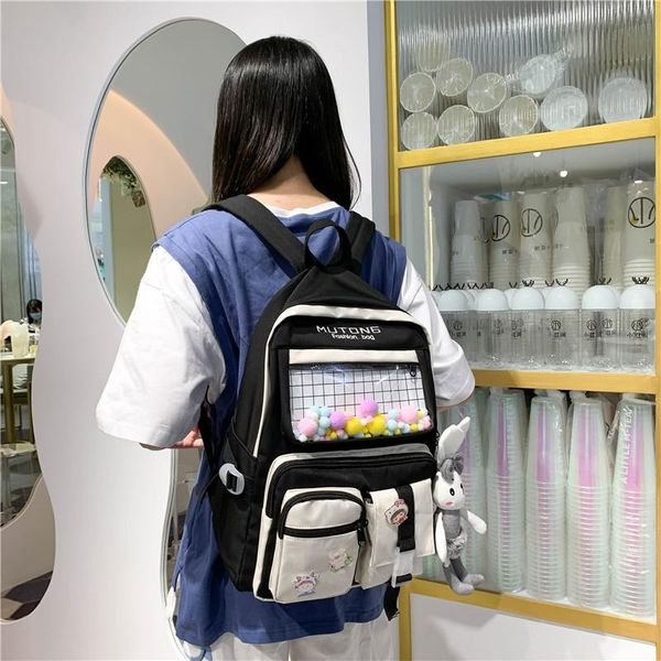 school bags harajuku style fashion women's backpack nylon waterproof bookbags for teenage girls large capacity backpacks with many pock
school bags harajuku style fashion women's backpack nylon waterproof bookbags for teenage girls large capacity backpacks with many pock