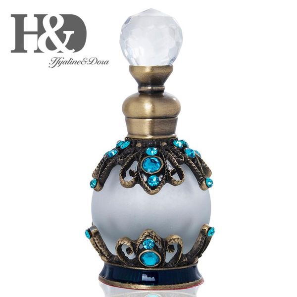 h&d 15ml antiqued metal glass perfume bottle with blue crystals empty refillable fragrance container home wedding decor gift storage bottles
h&d 15ml antiqued metal glass perfume bottle with blue crystals empty refillable fragrance container home wedding decor gift storage bottles