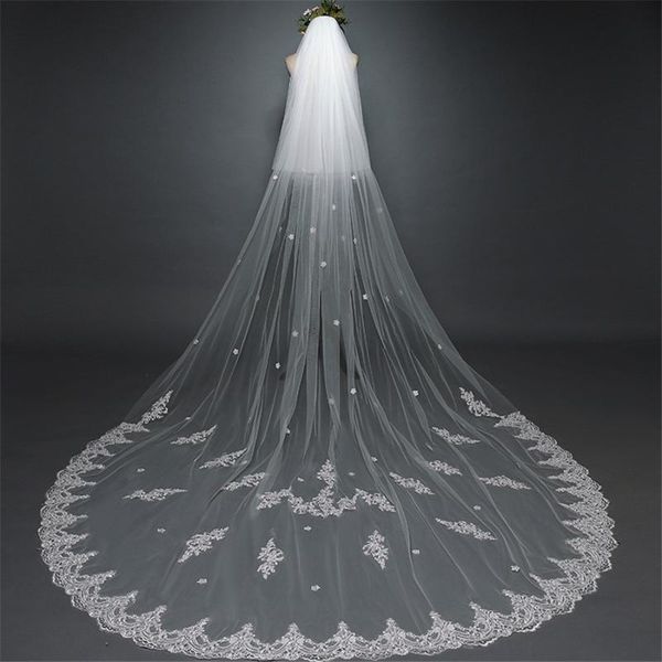bridal veils white ivory 3.5m long veil lace appliques with face comb cathedral bride's headpiece, Black
bridal veils white ivory 3.5m long veil lace appliques with face comb cathedral bride's headpiece, Black