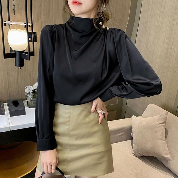 women's knits & tees high grade sense long sleeve shirt female satin elegant 2021 nian autumn and winter design special interest light, White
women's knits & tees high grade sense long sleeve shirt female satin elegant 2021 nian autumn and winter design special interest light, White