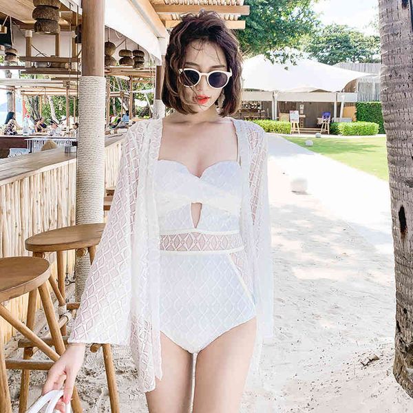korea women's south one piece bikini lace sunscreen cover up conservative belly net red holiday swimsuit, White;black
korea women's south one piece bikini lace sunscreen cover up conservative belly net red holiday swimsuit, White;black