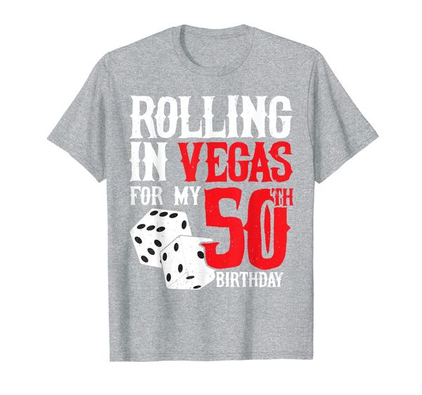 party in las vegas - rolling in vegas 50th birthday gift t-shirt, White;black
party in las vegas - rolling in vegas 50th birthday gift t-shirt, White;black