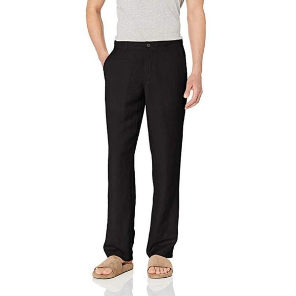 men's pants men autumn summer linen cottons loose casual trousers with elastic waistband solid fitness male, Black
men's pants men autumn summer linen cottons loose casual trousers with elastic waistband solid fitness male, Black