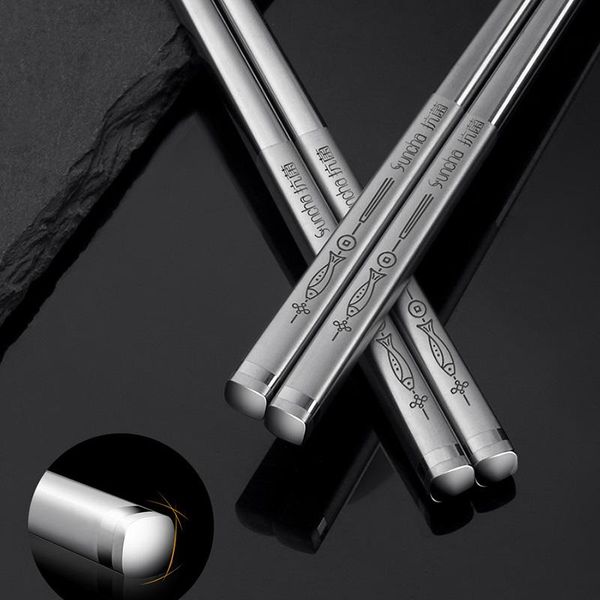 chopsticks stainless steel chopstick household alloy simplicity commercial tableware creative paleczki do jedzenia korean kc50kz 
chopsticks stainless steel chopstick household alloy simplicity commercial tableware creative paleczki do jedzenia korean kc50kz
