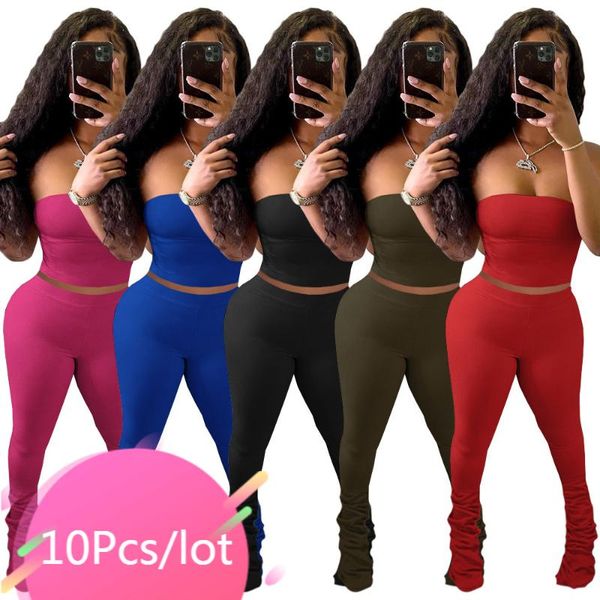 women's two piece pants bulk items wholesale lots outfits women strapless tube crop and stacked summer tracksuits matching sets, White
women's two piece pants bulk items wholesale lots outfits women strapless tube crop and stacked summer tracksuits matching sets, White