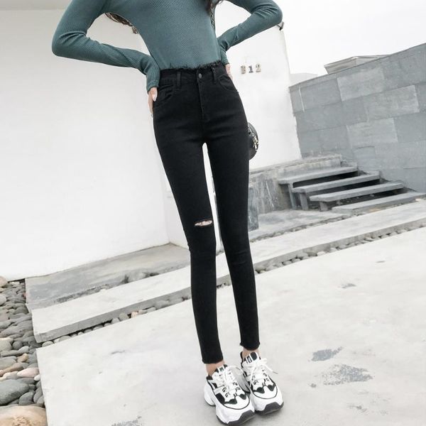 women's jeans pants high waist tassel ripped holes denim female trousers pencil women skinny black 802b, Blue
women's jeans pants high waist tassel ripped holes denim female trousers pencil women skinny black 802b, Blue