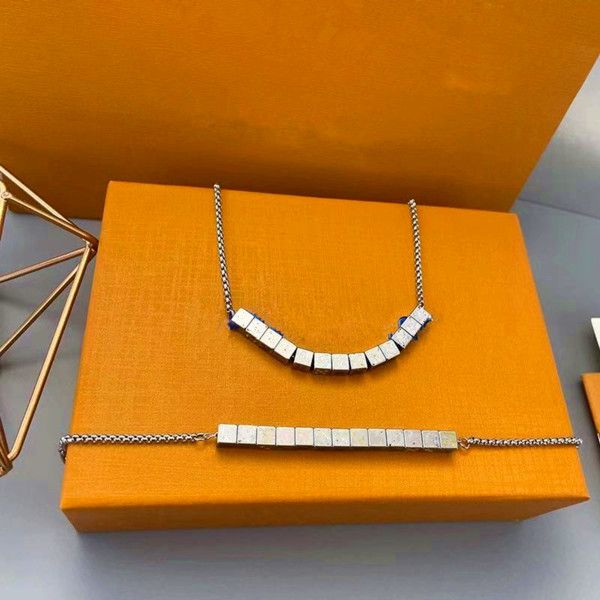 luxury stainless steel dice flower letter necklace men's and women's fashion bracelet holiday gift jewelry, Silver
luxury stainless steel dice flower letter necklace men's and women's fashion bracelet holiday gift jewelry, Silver