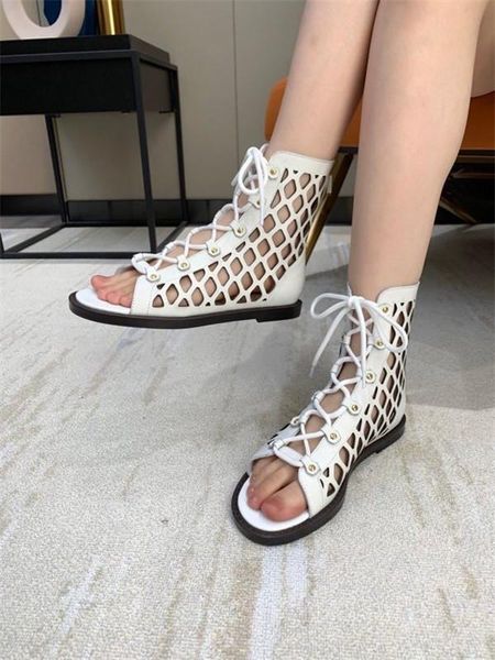 summer d-trap sandal women openwork mesh effect fashion flat white matte calfskin thick leather sole rear zipper fastening sandals, Black
summer d-trap sandal women openwork mesh effect fashion flat white matte calfskin thick leather sole rear zipper fastening sandals, Black