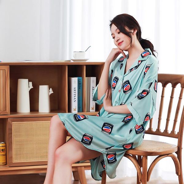 women's sleepwear autumn and winter fashion ice silk nightdress print comfortable underwear boyfriend style pajamas, Black;red
women's sleepwear autumn and winter fashion ice silk nightdress print comfortable underwear boyfriend style pajamas, Black;red