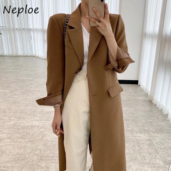 women's suits & blazers korea chic autumn temperament lapel woman blazer two buttons loose long sleeve mid-length suit jacket women, White;black
women's suits & blazers korea chic autumn temperament lapel woman blazer two buttons loose long sleeve mid-length suit jacket women, White;black