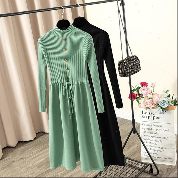 elegant long knit a line women dress autumn winter thick warm sweater dresses button drawstring midi pleated lady, Black;gray
elegant long knit a line women dress autumn winter thick warm sweater dresses button drawstring midi pleated lady, Black;gray