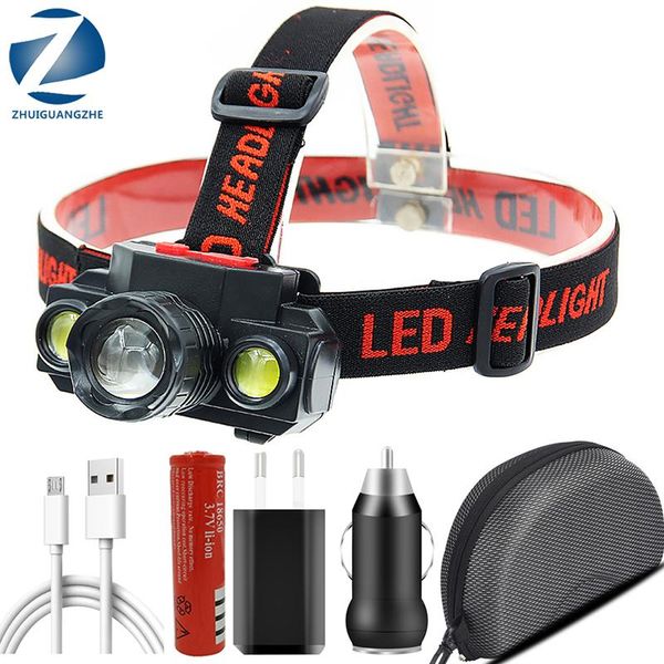 headlamps 1t6+2q5 cob led headlamp use rechargeable 18650 battery can rotate 180° headlight zoomable lamp torch light for camping
headlamps 1t6+2q5 cob led headlamp use rechargeable 18650 battery can rotate 180° headlight zoomable lamp torch light for camping