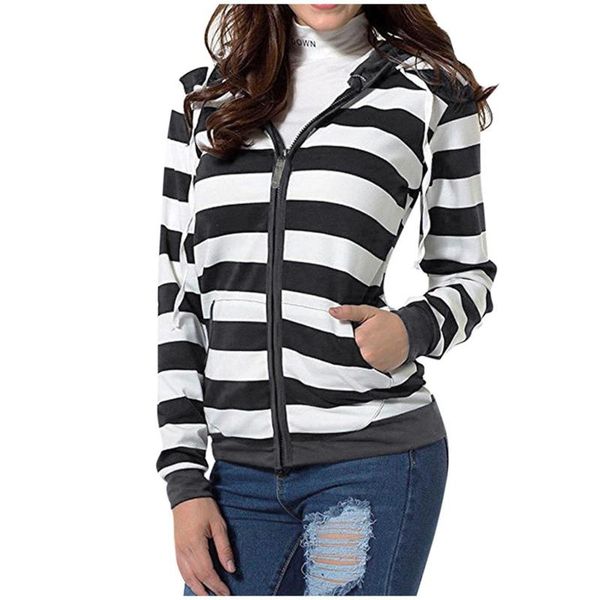 women's jackets harajuku striped hooded jacket coat women casual stripe print zipper outerwear drawstring sweatshirt slim coats, Black;brown
women's jackets harajuku striped hooded jacket coat women casual stripe print zipper outerwear drawstring sweatshirt slim coats, Black;brown