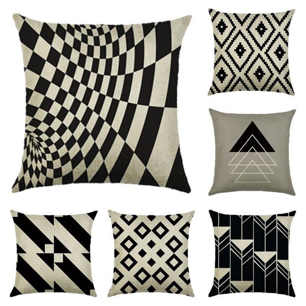 cushion/decorative pillow 1pcs linen creative home black and white abstract geometric imitation cover sofa cushion 
cushion/decorative pillow 1pcs linen creative home black and white abstract geometric imitation cover sofa cushion