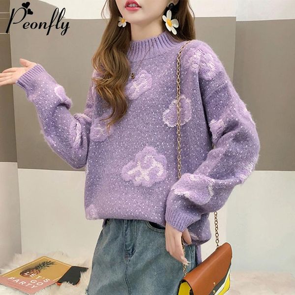 beautiful loose winter sweater women 2021 korean cute knitted pullover jumper female thick warm knitwear purple 's sweaters women', White;black
beautiful loose winter sweater women 2021 korean cute knitted pullover jumper female thick warm knitwear purple 's sweaters women', White;black
