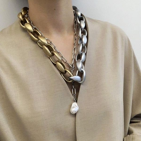 chains 2021 punk multilayer hip hop long chain necklace for women men jewelry gifts pearl natural stone pendant accessories, Silver
chains 2021 punk multilayer hip hop long chain necklace for women men jewelry gifts pearl natural stone pendant accessories, Silver