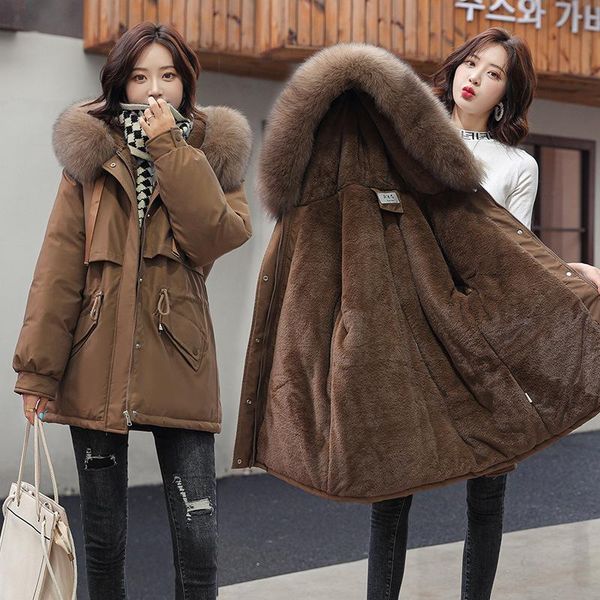 women's jackets 2021 winter women fur collar parkas fashion hooded thicken warm padded coat female lady outwear jacket, Black;brown
women's jackets 2021 winter women fur collar parkas fashion hooded thicken warm padded coat female lady outwear jacket, Black;brown
