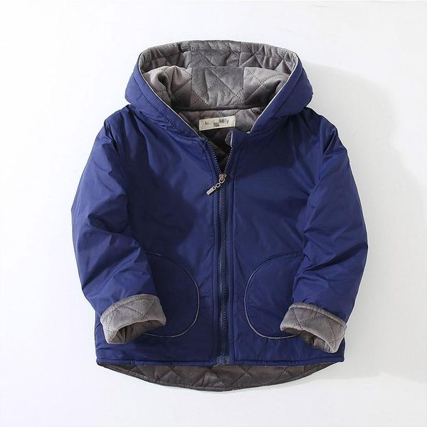 coat cotton windproof clothing for children, Blue;gray