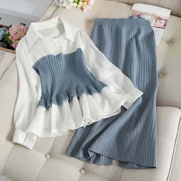 women suit spring autumn full pullover o-neck elastic waist korean ladylike sweet 2 piece set women knitted suit, White
women suit spring autumn full pullover o-neck elastic waist korean ladylike sweet 2 piece set women knitted suit, White