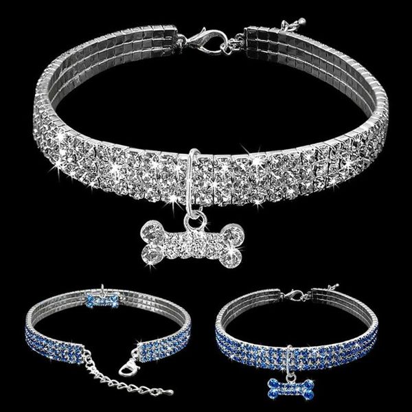 pet collar fashion shiny three row rhinestone bone pendant puppy dog supply collars & leashes
pet collar fashion shiny three row rhinestone bone pendant puppy dog supply collars & leashes