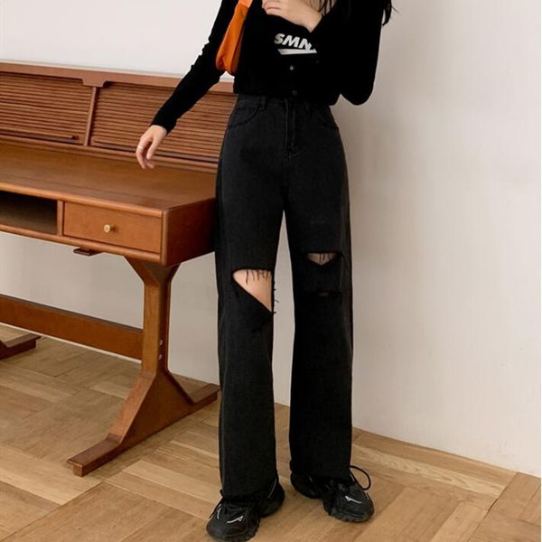 women's jeans woman ripped high waist clothes wide leg denim clothing streetwear vintage quality fashion harajuku straight pants x oyv5, Blue
women's jeans woman ripped high waist clothes wide leg denim clothing streetwear vintage quality fashion harajuku straight pants x oyv5, Blue