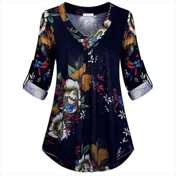 5xl plus size tunic womens shirt autumn long sleeve floral print v neck blouses and with button big clothing, White
5xl plus size tunic womens shirt autumn long sleeve floral print v neck blouses and with button big clothing, White