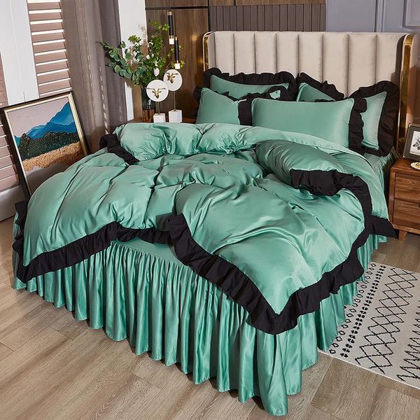 bedding sets 10 colors full 1.5m 1.8m bed ice silk 4pcs set duvet cover pillowcase skirt bedspreads home bedclothes
bedding sets 10 colors full 1.5m 1.8m bed ice silk 4pcs set duvet cover pillowcase skirt bedspreads home bedclothes
